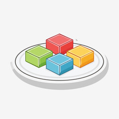 Obraz premium Colorful Cubes on a Plate
