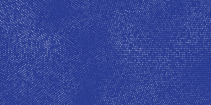 Cyber security concept background featuring a swirling vortex of encrypted digital code on deep blue.
