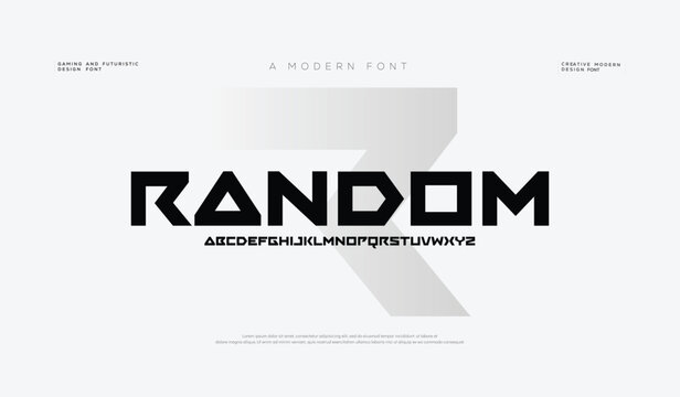 Sport future modern minimal logo alphabet bold font. Abstract technology scifi game science futuristic typography sport, fashion, brand, creative logos fonts. vector illustration