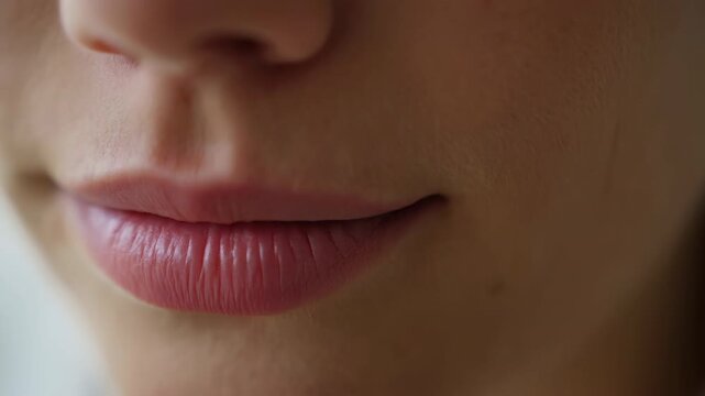 Softlit Closeup Reveals Gentle Facial Expression. Intimate Closeup Captures Mild Smile And Natural Glow