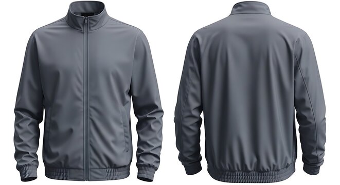 Mockup of a slate color windbreaker jacket