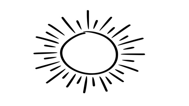 minimalist sunburst icon with radiating lines on white background vector illustration