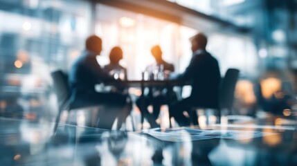Fototapeta premium Blurred image of business colleagues meeting