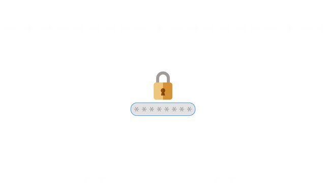 Secure user login password authentication failed animation motion graphic