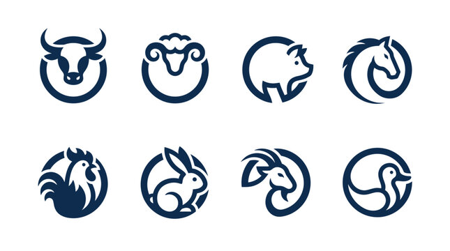 Zodiac signs in circular icons.