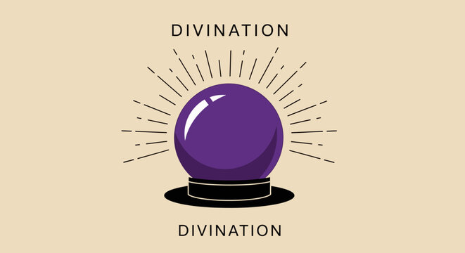 A divination crystal ball with radiating lines, symbolizing foresight and prediction
