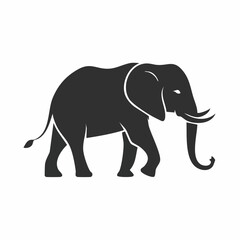 Fototapeta premium Silhouette of an African Elephant walking