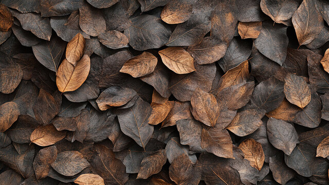 natural dry leaf pile texture background, organic, autumn 