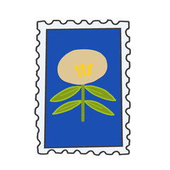 Obraz premium vintage postage stamp flower with isolated white background