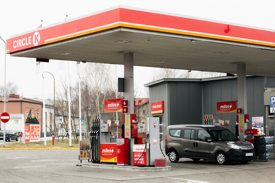 08.12.2024, Zory, Poland. Circle K Gas Station