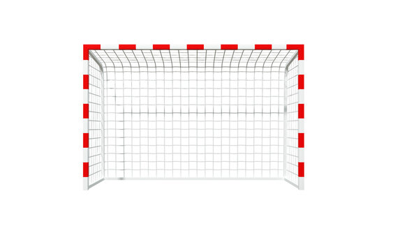 cage de but de handball vue de face sans ombre - rendu 3D sur fond transparent	

