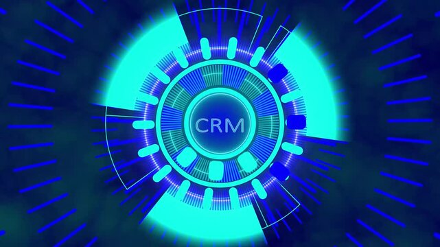 Artificial intelligence or ai concept. Futuristic icon design and graphics over hand with table. holographic advanced HUD circle platform glowing dots digital luxurious wave ..4k video.