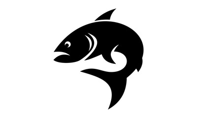 Fototapeta premium black fish vector logo silhouette