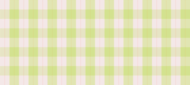 Pink and green checkered plaid seamless pattern. Geometric square with grid line background. Cute checked print for wrapping paper, fabric and textile. Simple summer or spring tablecloth pattern.