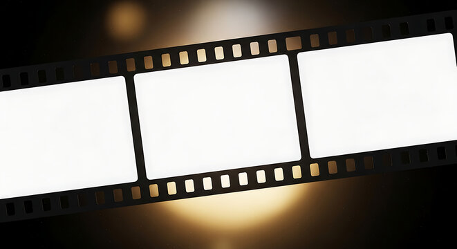 Blank Film Strip Cinematic Reel With Copy Space.
