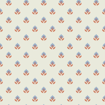 Cream Delicate Ditsy Floral Buti Pattern