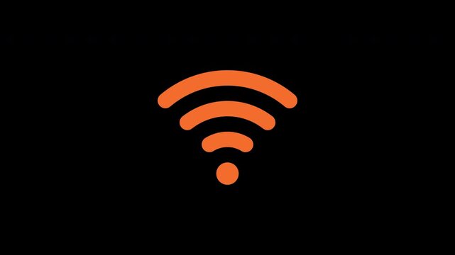 No internet connection icon animation isolated on dark blue background.No internet connection icon. Network offline concept. Wifi signal problem symbol.