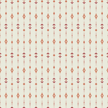 Cream Neutral Folk Geometric Stripe Pattern
