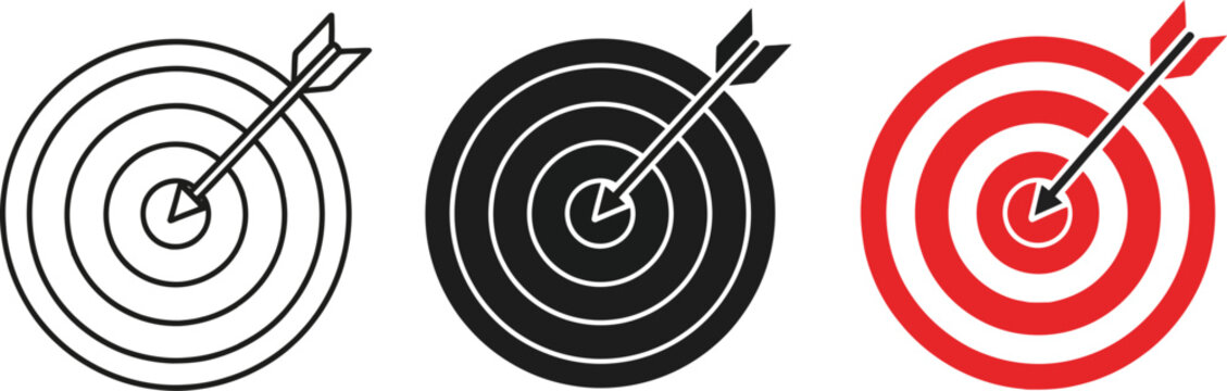 target with arrow silhouette high quality professional detailed modern elegant stylish clean crisp vibrant colorful digital