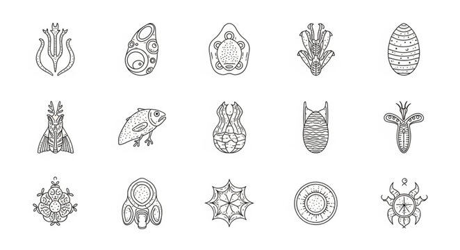 Collection of ancient Egyptian hieroglyphs and symbols.