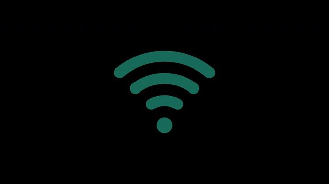 No internet connection icon animation isolated on dark blue background.No internet connection icon. Network offline concept. Wifi signal problem symbol.