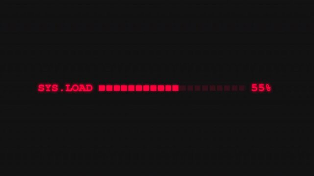 System Loading Bar 8 Bit Retro 4K Video Animation - Digital Progress Indicator