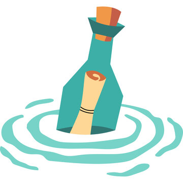 Message in a Bottle Illustration