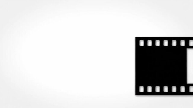 Film strip progression showing empty frames transitioning to white background for design mockup