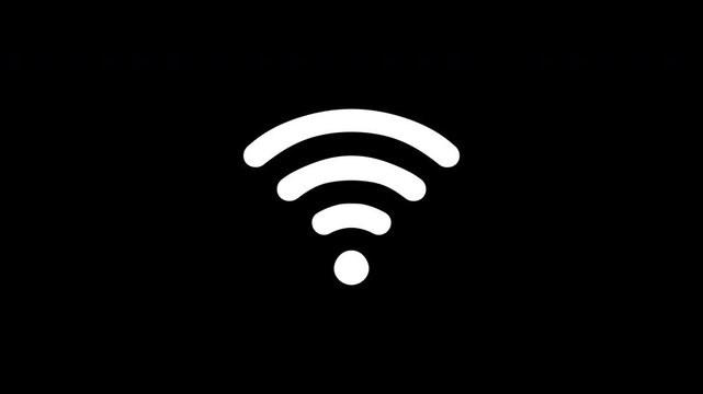 No wi-fi internet error signal network connection icon animation with alpha chanel. 4k video