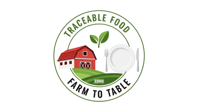 Farm to Table Traceable Food Logo Design.