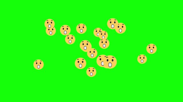 Wow emoji faces express surprise