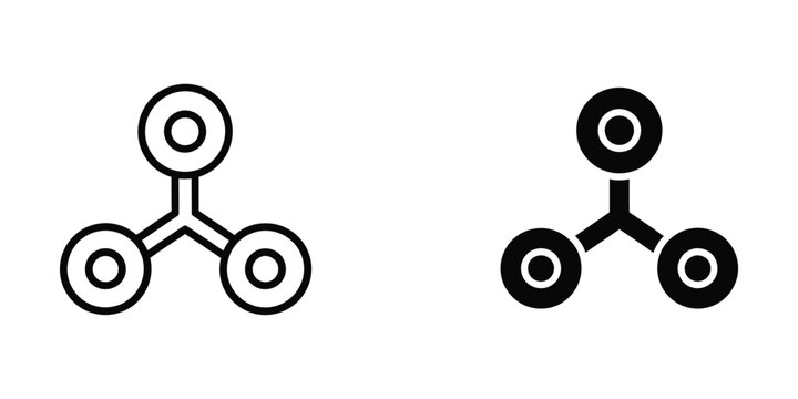 Isometric molecular structure of carbon dioxide and carbon atom illustration