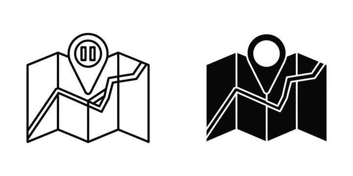 Map icons showing location pins with different styles