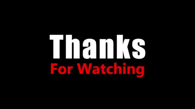 thanks for watching text animation