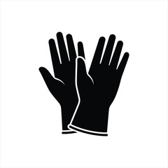 Obraz premium Pair of black protective gloves with personal protective equipment health care first aid chemical protection work gloves safety equipment medical lab cleaning protection