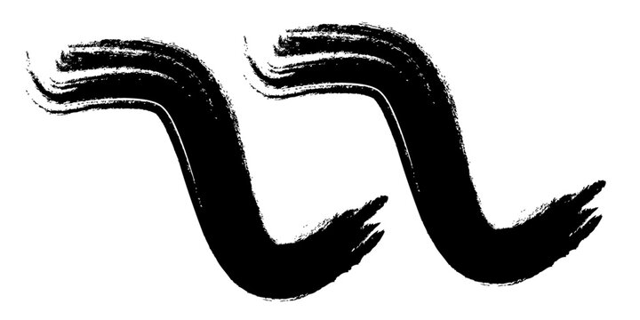 Vector art illustration of a wild cobra snake and a cute sea octopus sketch drawn with a black ink pen and paint brush