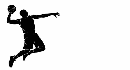 Obraz premium Basketball player silhouette dunking