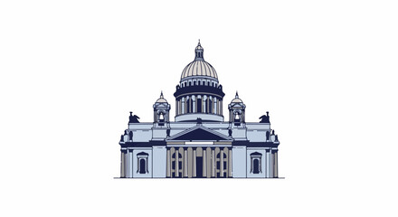 Obraz premium Ornate neoclassical cathedral with large dome and classical columns