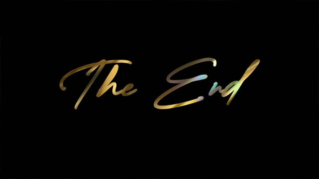 Elegant Animated Text: The End a Stylish Conclusion on Black Background.