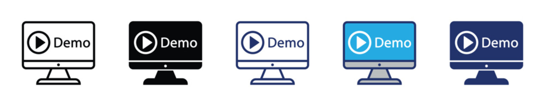 Virtual learning icon featuring online tutorial and video demonstration. Online education symbol. E-Learning app, website platform icon. Vector illustration.