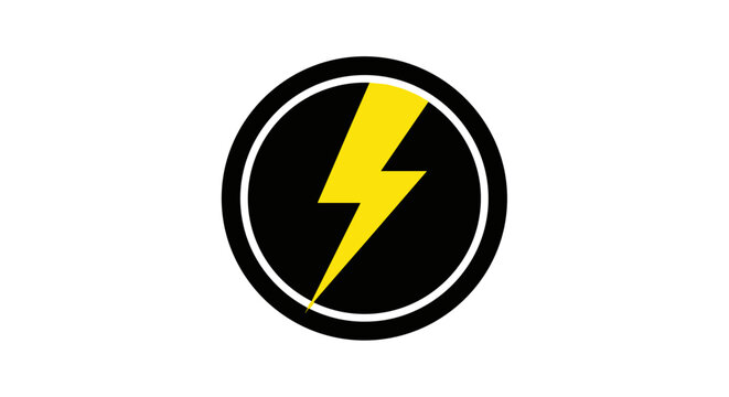 Yellow lightning bolt logo symbol.
