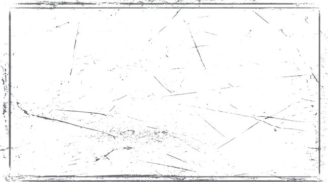 Distressed grunge texture with scratches and speckles within a double border frame mark
