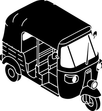 Tuk-tuk, auto rickshaw, vector illustration, transportation icon