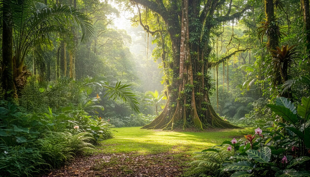  jungle glade in tropical rain forest