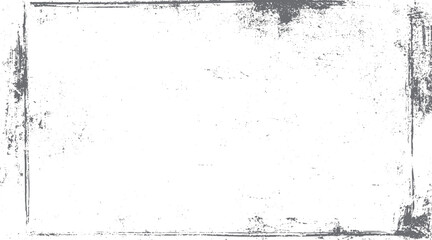 Fototapeta na wymiar Grey distressed grunge border frame with speckles and rough edges on white background