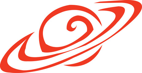 Abstract representation of Saturn's rings in a stylized, minimalist, and modern design, ideal for branding and digital graphics © Amri Grafika
