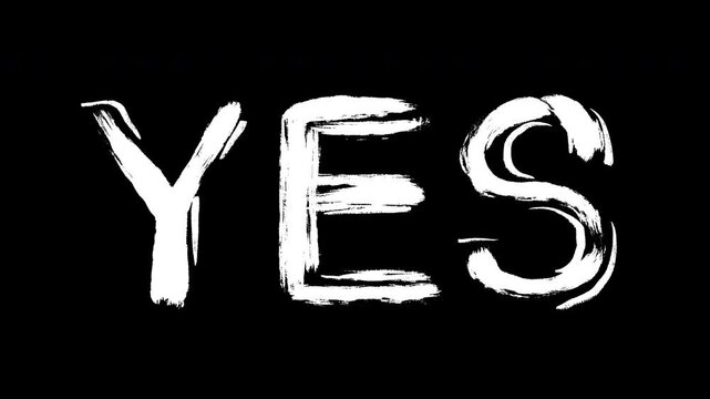 Minimalist hand painted "Yes" and "No" text animation with rough brush stroke textures. Ideal for decision-making videos, polls and interactive UI design.