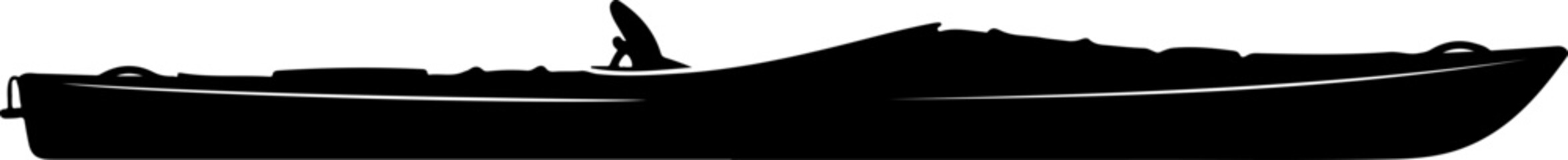 Black boat, vector boat silhouette, sailing vessel, watercraft icon © Rokeyadesigner