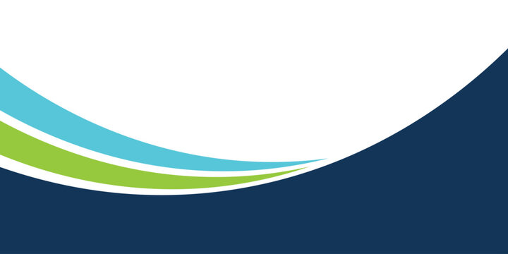 Modern Blue Green Wave Abstract Background with Layered Curves,