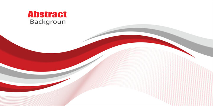 Red Gray Wave Abstract Background with Dynamic Line Curves,